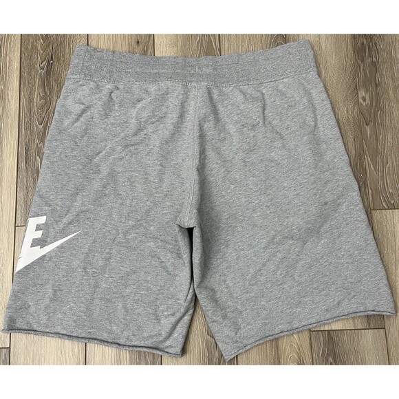 Nike Mens Alumni French Terry Sweat Shorts Gray/White Swoosh Logo Size Large - Picture 5 of 7